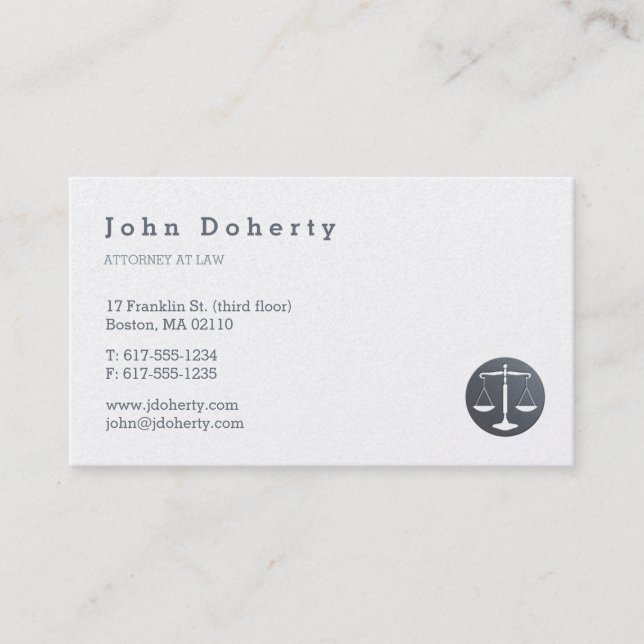 Advokat | Elegant Platinum Visitkort (Framsida)