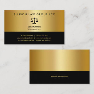 Advokat   Elegant Professionell Guld Black Visitkort
