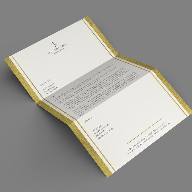 Advokat faux guld glitter rand elegant brevhuvud (Skapare uppladdad)