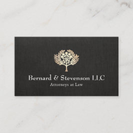 Advokat Faux Guld Löv och Black Linen Visitkort