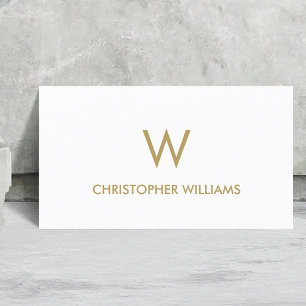 Advokat för Monogram för modern elegant vitFaux Visitkort