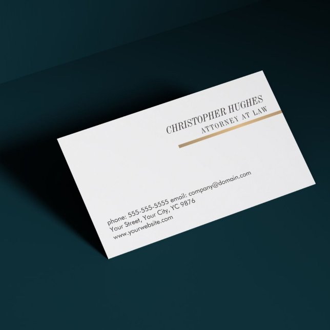 Advokat från den minimalistiska Eleganten White Fa Visitkort (Skapare uppladdad)