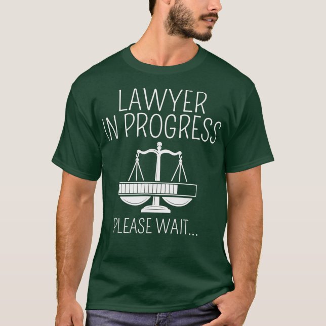 Advokat i Progress Law School Future Attorney T Shirt (Framsida)