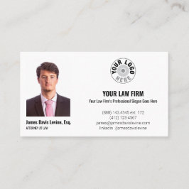 Advokat Jurist med foto, logotyp och QR-kod Visitkort