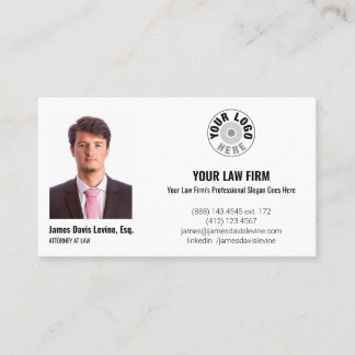 Advokat Jurist med foto, logotyp och QR-kod Visitkort