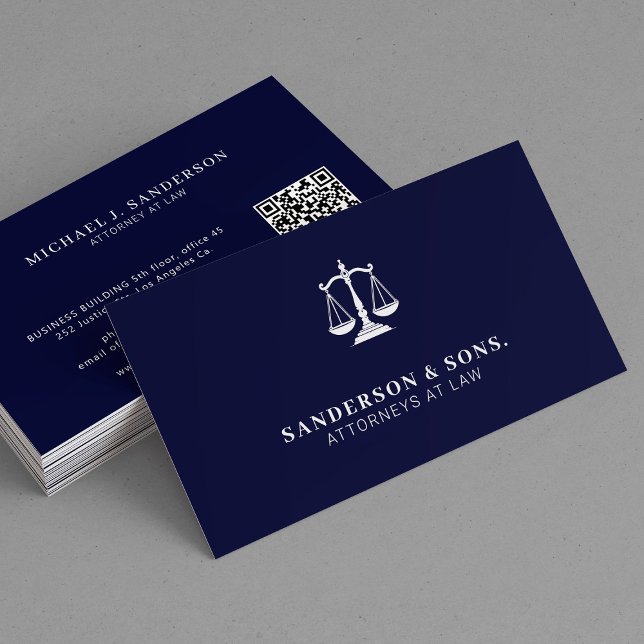 Advokat jurist professionell marinblå visitkort (Skapare uppladdad)
