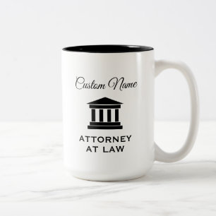 Advokat jurist specialiserad advokat namn Två-Tonad mugg
