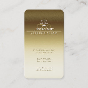 Advokat Klassy Golden Scales of Justice Visitkort