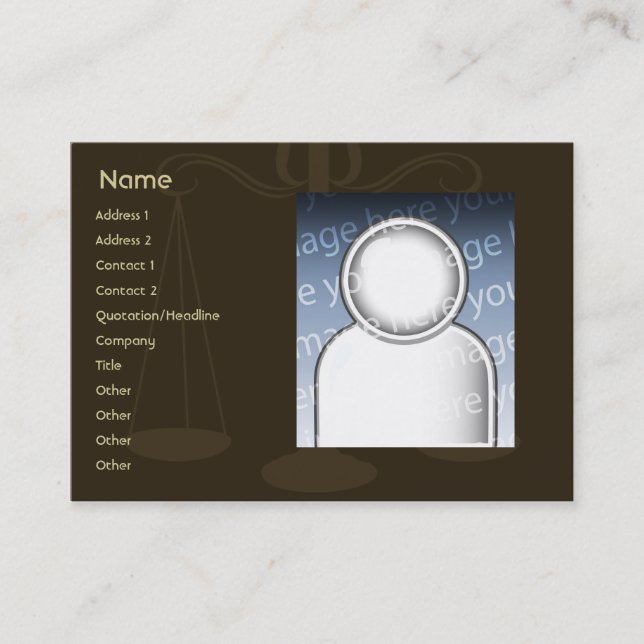 Advokat - knubbig visitkort (Framsida)