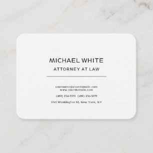 Advokat Linen Minimalist Professionell Visitkort