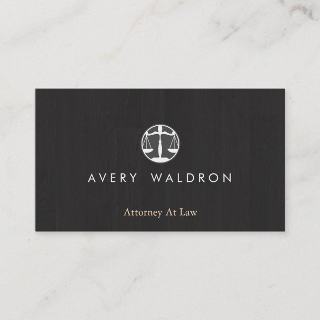 Advokat Modern Black Visitkort (Framsida)