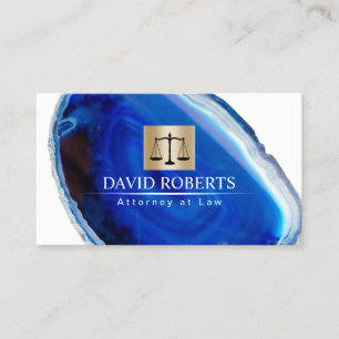 Advokat Modern Blue Agate Stone Lawyer Visitkort