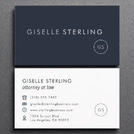 Advokat Navy Blue Modern Luxury Visitkort