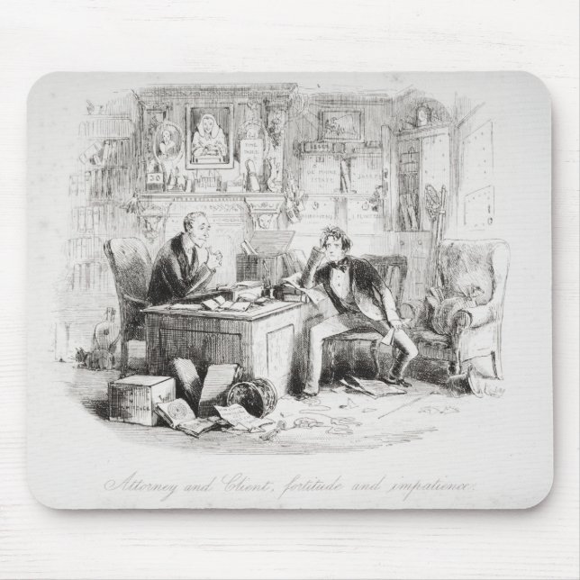 Advokat och beställare, fasthet och impatience musmatta (Framsidan)