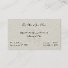 Advokat Office Beige Linen Affärskort Visitkort