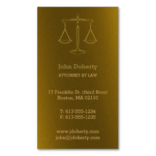 Advokat   Perfekt Golden Scale of Justice Visitkortmagnet