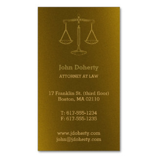 Advokat | Perfekt Golden Scale of Justice Visitkortmagnet