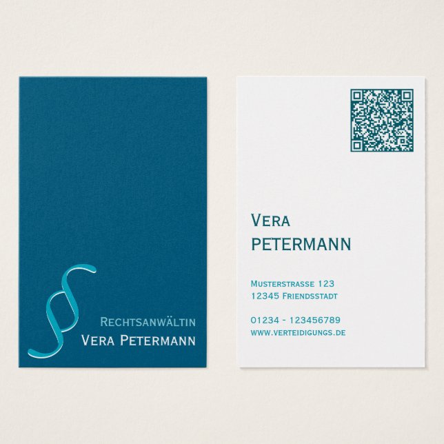 Advokat petroleum vit  visitkort (Framsida & baksida)