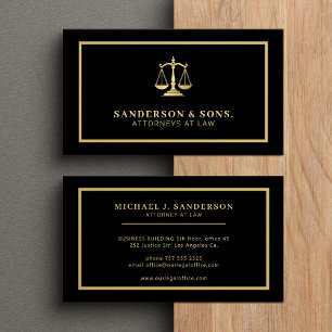 Advokat professionell elegant guld svart visitkort