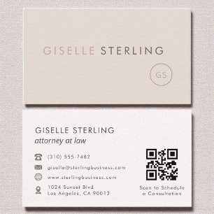 Advokat QR Code Rosa Luxury Visitkort