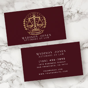 Advokat Red and Guld Lawyer Business Visitkort