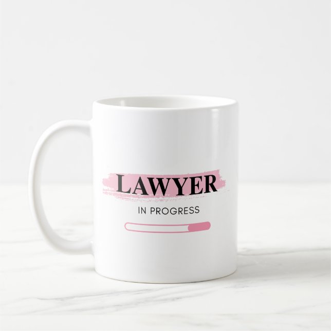Advokat under utbildning – Elegant rosa penseldrag Kaffemugg (Vänster)