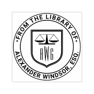 Advokat Väger Rättvisa #3NS Law Shield Bibliotek B Självfärgande Stämpel