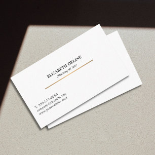 Advokat vid den minimalistiska Eleganten White Fau Visitkort