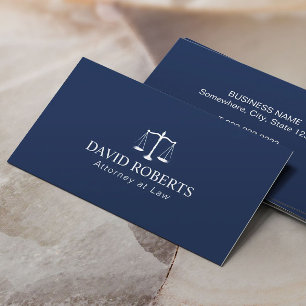 Advokat vid Elegant Navy Blue Lawyer Visitkort
