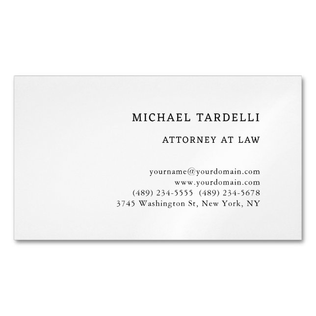 Advokat vid Lag, minimalistisk klassisk tjock Magnetiska Visitkort (Framsida)