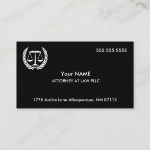 Advokat vid Law Black and White Visitkort