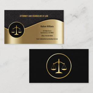 Advokat vid Law Black & Guld Scales Affärskorts Visitkort