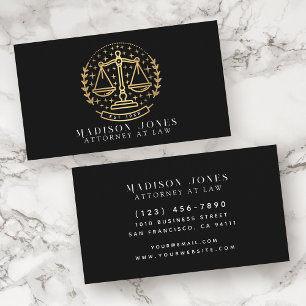 Advokat vid Law Black Lawyer Business Visitkort