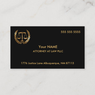 Advokat vid Law Black och Guld Visitkort