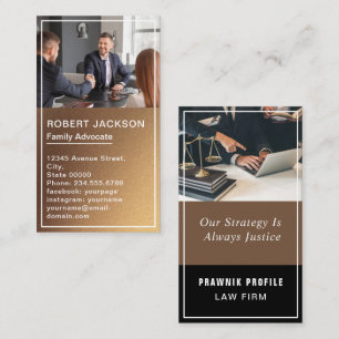 Advokat vid Law Classic Black & Guld Lawyer Visitkort