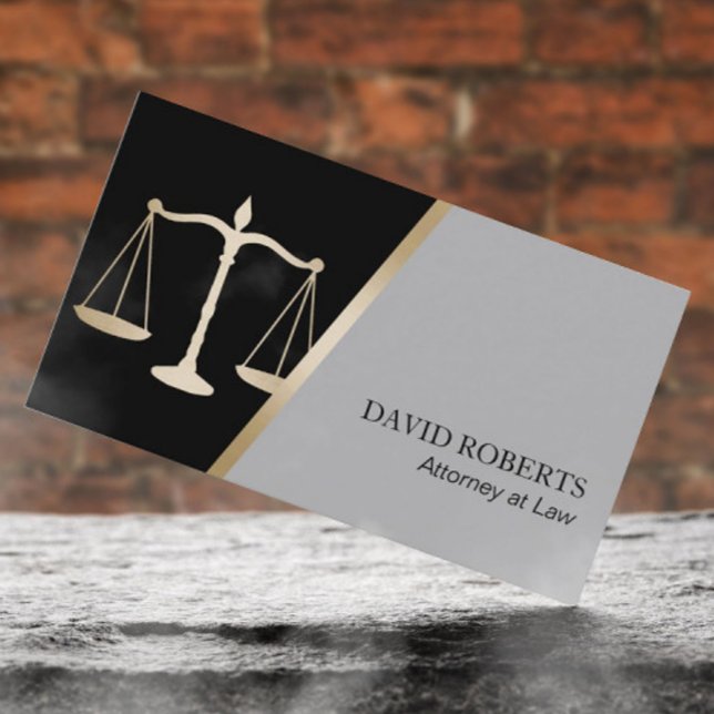 Advokat vid Law Classic Black & Guld Lawyer Visitkort (Skapare uppladdad)