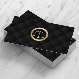 Advokat vid Law Guld Classy Black Quilted Visitkort