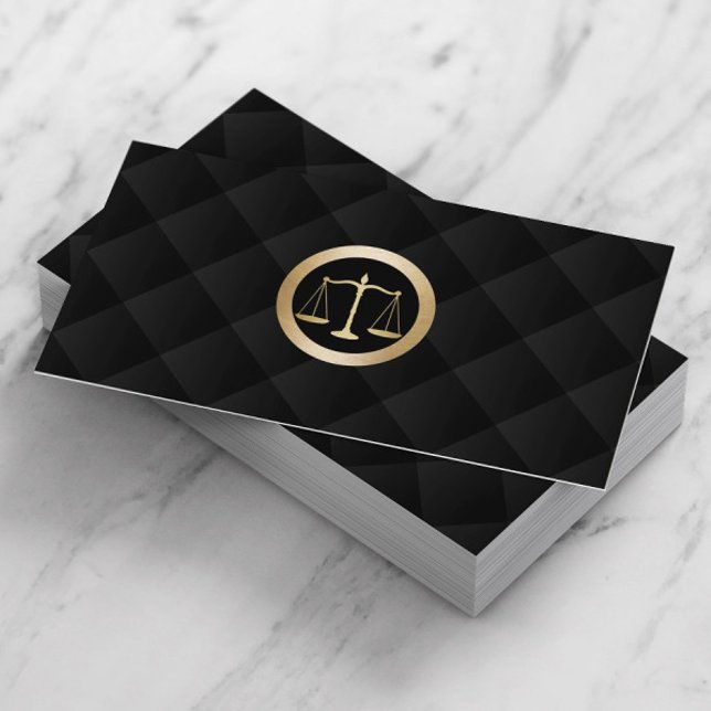 Advokat vid Law Guld  Classy Black Quilted Visitkort (Skapare uppladdad)