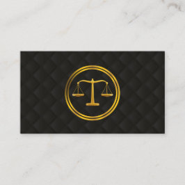 Advokat vid Law Guld Classy Black Quilted Visitkort