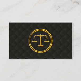 Advokat vid Law Guld  Classy Black Quilted Visitkort