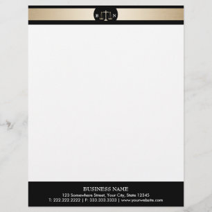 Advokat vid Law Guld Gräns Law Scales Lawyer Brevhuvud