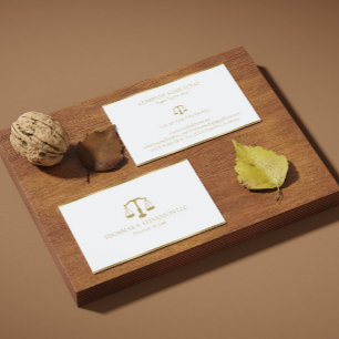 Advokat vid Law-Guld & Gräns On White Visitkort