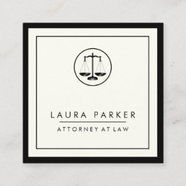 Advokat vid Law Plain Simple Professionell Elegant Fyrkantigt Visitkort