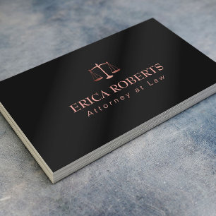 Advokat vid Law Ro Guld Metallic Black Lawyer Visitkort
