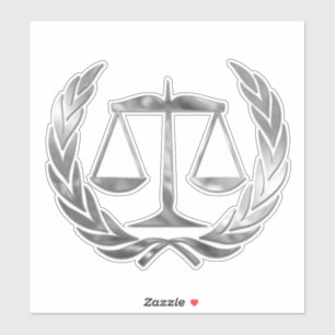 Advokat vid Law Scales of Justice Silver Klistermärken