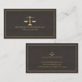 Advokat vid mörk faux wood struktur visitkort