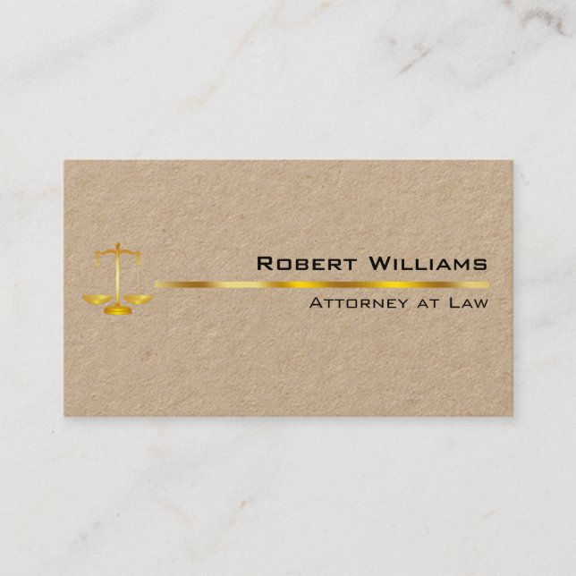 Advokat vid Professionell Simple Guld Legal Visitkort (Framsida)