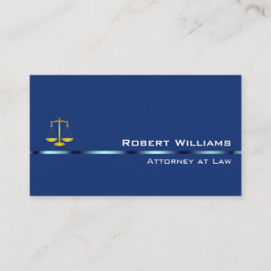 Advokat vid Professionell Simple Plain Blue Visitkort