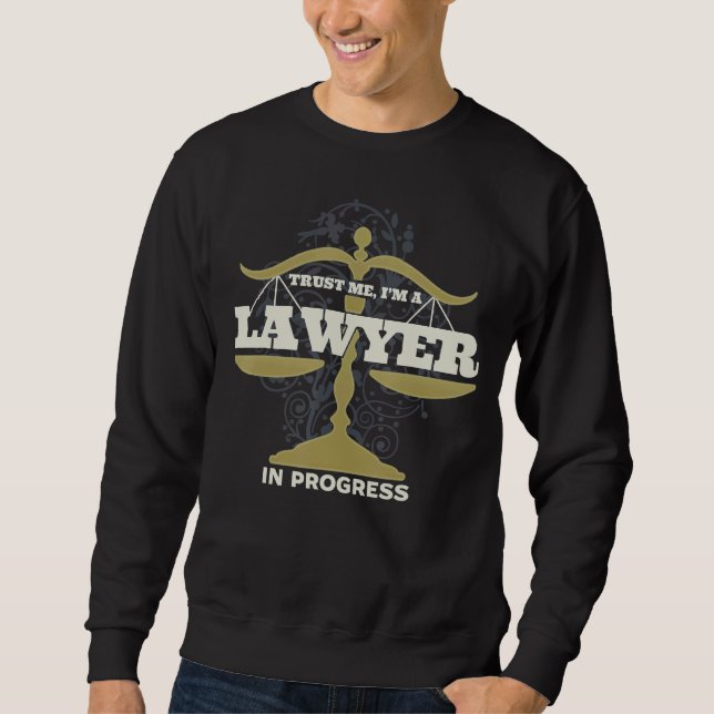 Advokat vid Progress Law School Student Juris Dokt Lång Ärmad Tröja (Framsida)