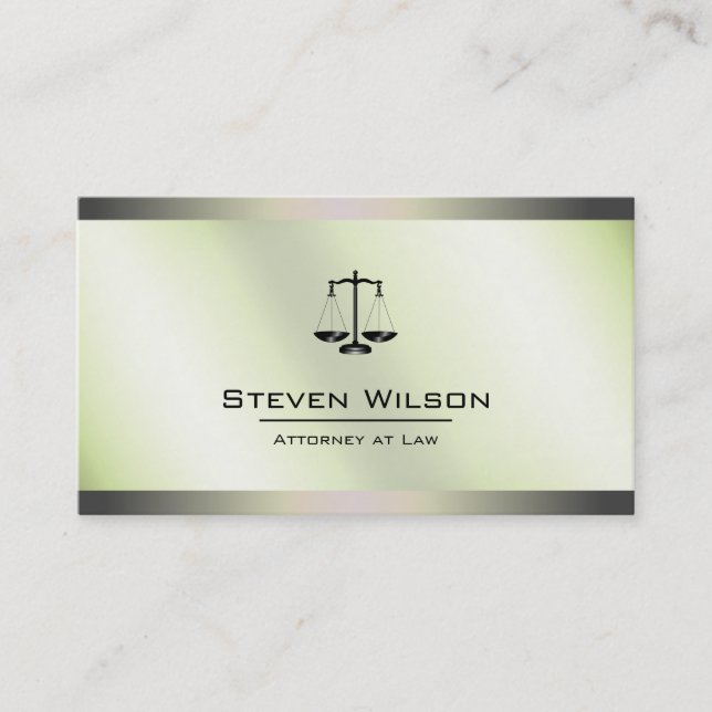 Advokat White and Silver Steel Legal  Visitkort (Framsida)